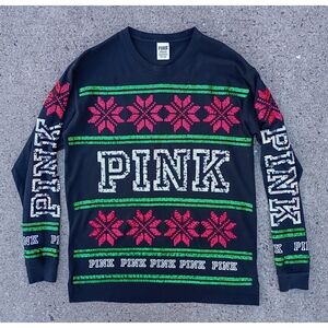 Victorias Secret PINK Christmas Bling Sequin Long Sleeve Shirt